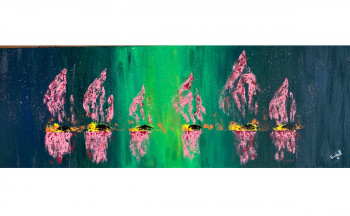 Contemporary work named « Pink sailing », Created by CRISTAL