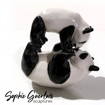 Contemporary work named « Pandas mère et son petit », Created by SOPHIE GUERLAIS