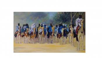 Named contemporary work « CAVALIERS DU DESERT », Made by JEAN MARIE DAUSQUE