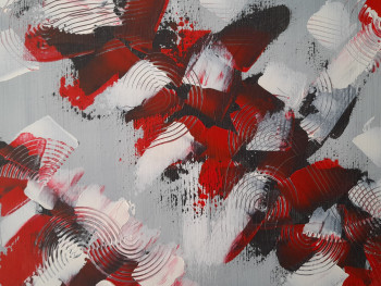 Contemporary work named « panache rouge et noir », Created by LOUIS-CHARLES LEROUX
