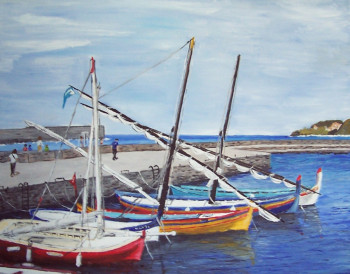 Named contemporary work « Port de Collioure 4 », Made by NADINE MASSET