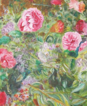 Named contemporary work « Fleurs 1 », Made by MIREILLE BREGOU
