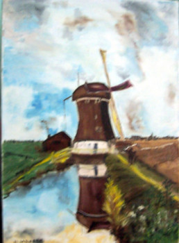 Named contemporary work « Moulin de Hollande », Made by NADINE MASSET