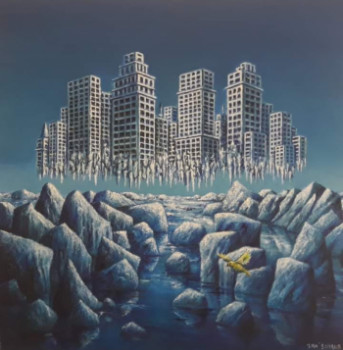Contemporary work named « L' oiseau jaune », Created by DAN' SCHAUB