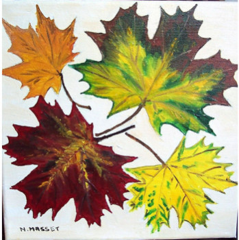Named contemporary work « Feuilles d'automne 2 », Made by NADINE MASSET