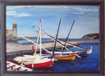 Named contemporary work « Port de Collioure », Made by NADINE MASSET