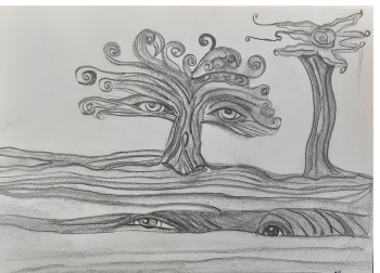 Contemporary work named « Un arbre onirique », Created by KRN