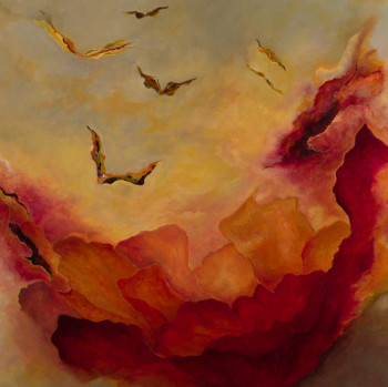 Named contemporary work « La Fleur aux Oiseaux », Made by MICHèLE GAZEL