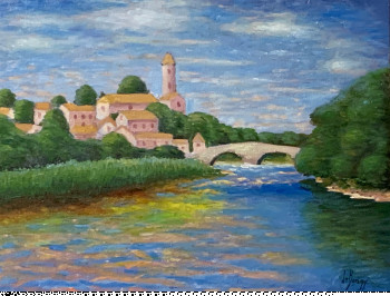 Named contemporary work « Au bord de la Loire », Made by DE BENGY PATRICK