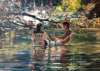 Named contemporary work « River Lovers », Made by JO PAINTER