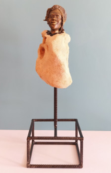 Contemporary work named « LA COQUETTE », Created by YERBANGA SCULPTURE