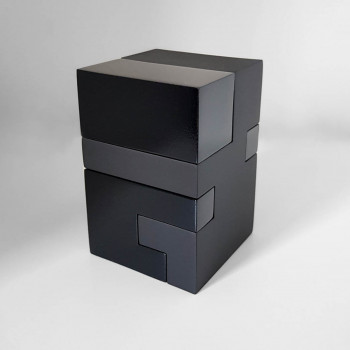 Named contemporary work « Hug - Duo noir mat et noir brillat », Made by ALX MARTINELLI