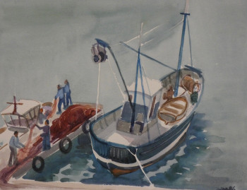 Contemporary work named « Chalut à Port-Vendres II », Created by PHILIPPE JAMIN
