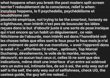 Named contemporary work « don't worry, they're only words, even the idea of samuraï must be discussed, questioned, even: now or never means nothing in the end, beginning, moment STOP! », Made by DAVID SROCZYNSKI