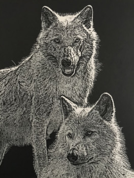 Contemporary work named « Les Loups », Created by JACQUES ROUGET
