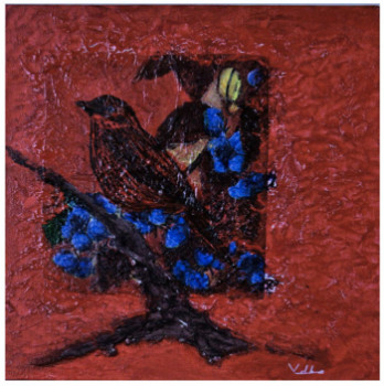 Named contemporary work « Oiseau rouge », Made by EVAP