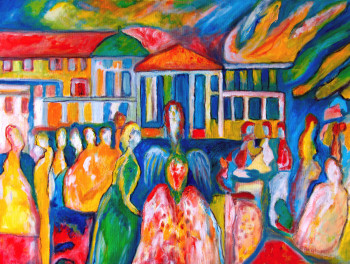 Named contemporary work « La Street Parade des anges déchus », Made by KRIGOU CHRISTIAN SCHNIDER