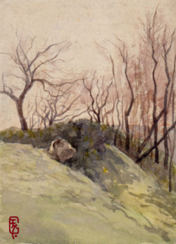 Contemporary work named « Paysage d'hiver », Created by GAEM