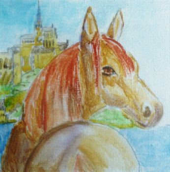 Contemporary work named « Le cheval du Mont-Saint-Michel », Created by DOMINIQUE HOFFMAN