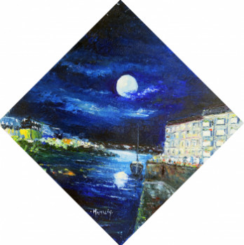 Named contemporary work « Pleine lune au cap horn à Quimer 2 », Made by MICHEL HAMELIN