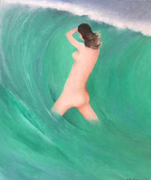 Named contemporary work « Nu dans la vague », Made by MARTHE BRILMAN
