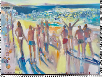 Contemporary work named « La plage ,les filles ,les potes,la vie… », Created by CHRIST MAD