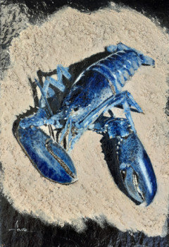 Named contemporary work « Le homard bleu », Made by ART'DOISES ET PEINTURES