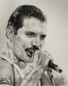 Contemporary work named « Portrait de Freddie Mercury », Created by AURéLIE NATIVEL