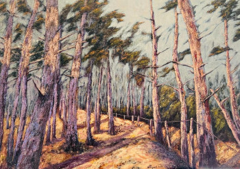 Named contemporary work « Chemin forestier dans les pins », Made by NADYA RIGAILL