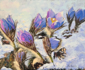 Named contemporary work « Crocus dans la neige », Made by NADYA RIGAILL