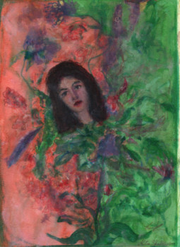 Named contemporary work « Moi jeune fille. », Made by MITRA SHAHKAR