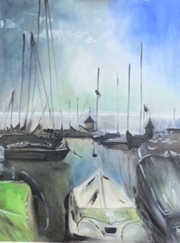 Named contemporary work « Port de plaisance de Morges », Made by FRANçOIS RENé
