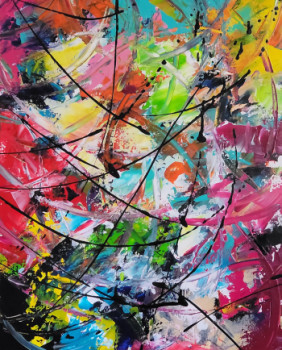 Named contemporary work « Tableau moderne abstrait 64 », Made by PATRICE PAINTING