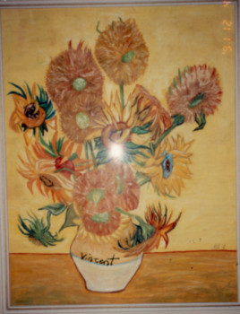 Named contemporary work « En souvenir des Tournesols de Vincent Van Gogh », Made by MITRA SHAHKAR