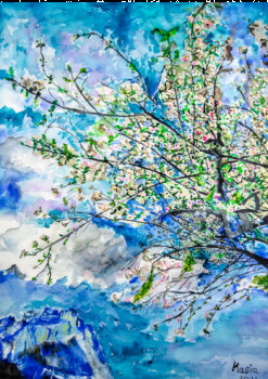 Contemporary work named « "Le cerisier de Sallanches" », Created by KATARZYNA BARRé