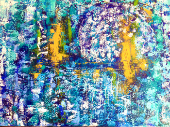 Named contemporary work « Blue moon », Made by RABERTY