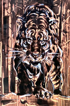 Contemporary work named « Le Tigre », Created by VARMAN