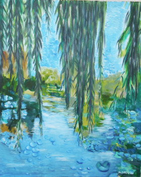 Named contemporary work « giverny étang », Made by MIREILLE BREGOU