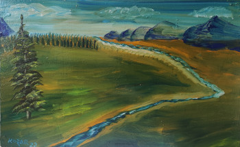Contemporary work named « Dans les montagnes », Created by KOZAR