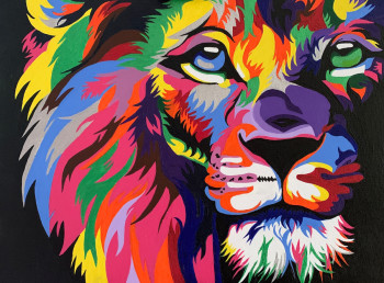 Contemporary work named « Lion », Created by AMANDA BASTIDA