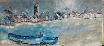 Named contemporary work « Village au bord de l’eau », Made by PAT