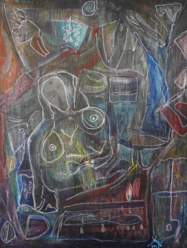 Named contemporary work « JAZZ PAINTING 15 », Made by RAMON LOPEZ