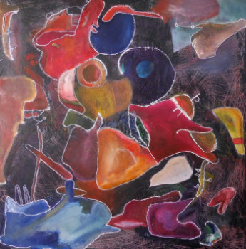 Named contemporary work « JAZZ PAINTING 24 », Made by RAMON LOPEZ