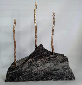 Contemporary work named « Esprits de la Terre groupe 2 », Created by RéJANE LECHAT