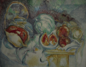 Named contemporary work « NATURE MORTE AVEC FRUITS 1890 », Made by FAYARD