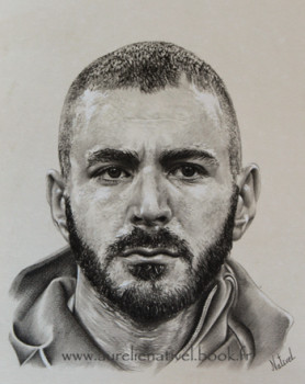 Contemporary work named « Portrait de Karim Benzema », Created by AURéLIE NATIVEL