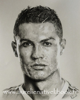 Named contemporary work « Portrait de Cristiano Ronaldo », Made by AURéLIE NATIVEL
