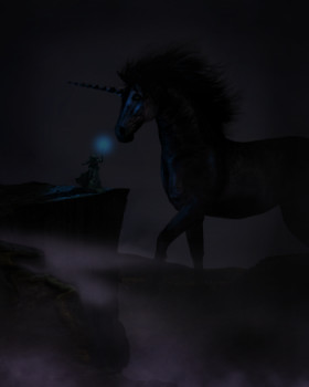 Named contemporary work « Dark Horse », Made by HADIADOESARTS
