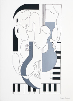 Contemporary work named « Connexion Musicales », Created by HILDEGARDE HANDSAEME