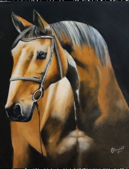 Named contemporary work « Cheval brun », Made by KERGOAT CHRISTIAN